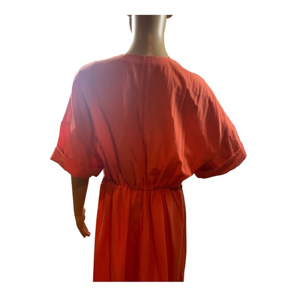 VINCE Women’s Orange v-neck Midi dress Size XS - Picture 6 of 16